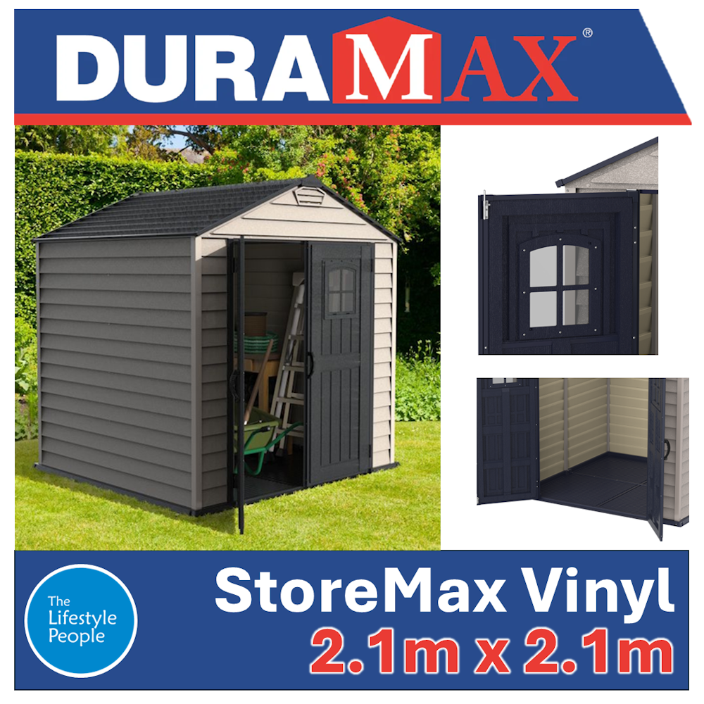DuraMax StoreMax PLUS Vinyl Shed - 2.1 m x 2.1 x 2.3m Kitset