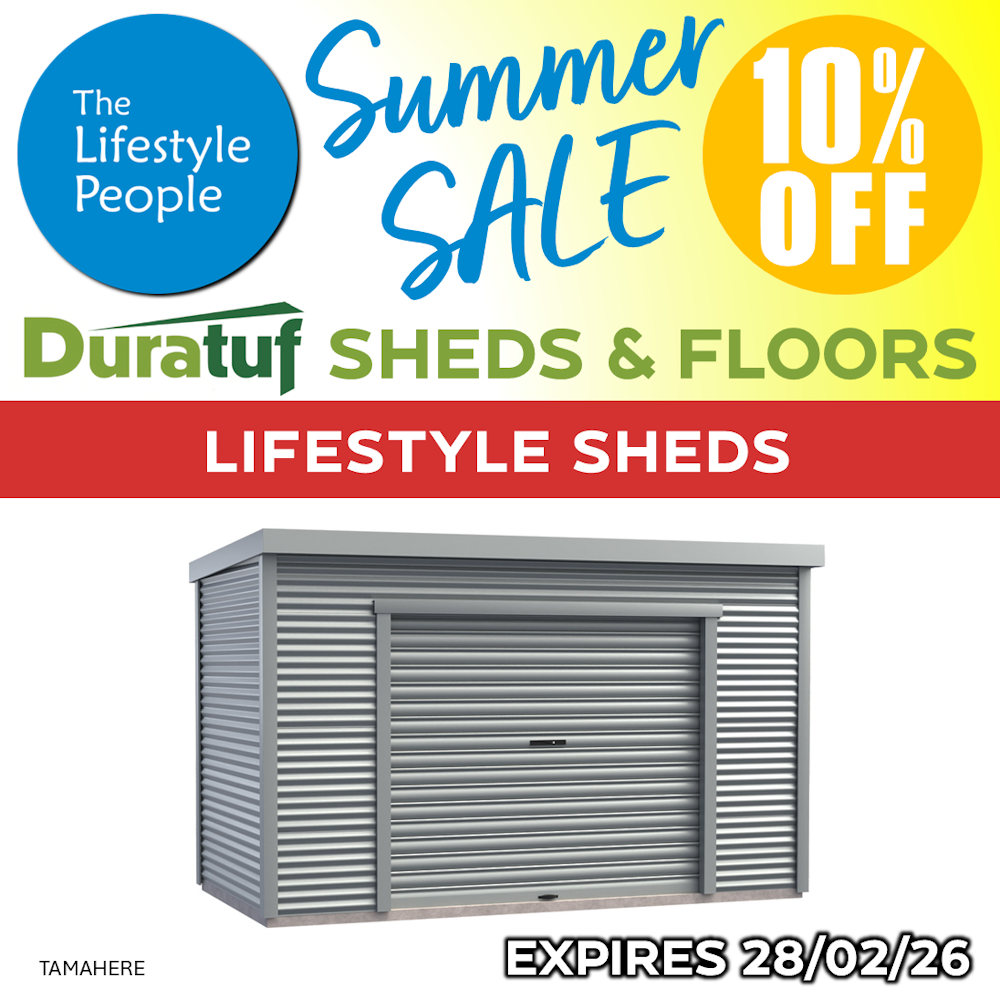 Duratuf Lifestyle TAMAHERE Shed - 4.0m x 2.0m (Colour finish)