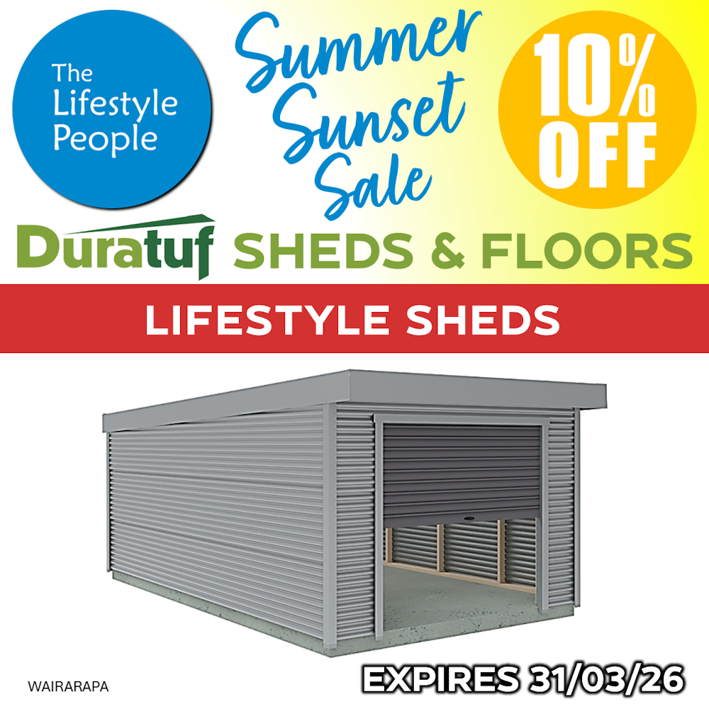 Duratuf Lifestyle WAIRARAPA Shed 3.6m x 6.0m (Colour Finish)