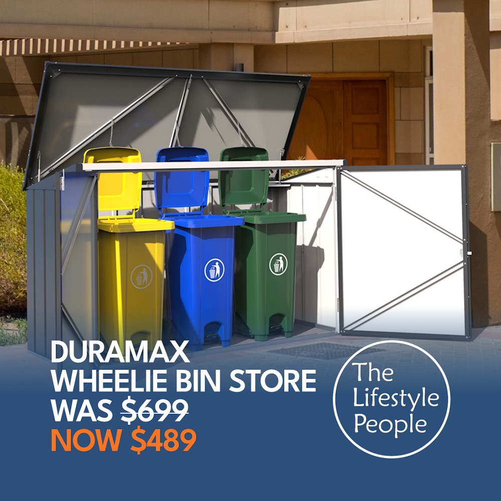DuraMax 3x Wheelie Bin Store - 2.1m x 0.9m x 1.28m Kitset