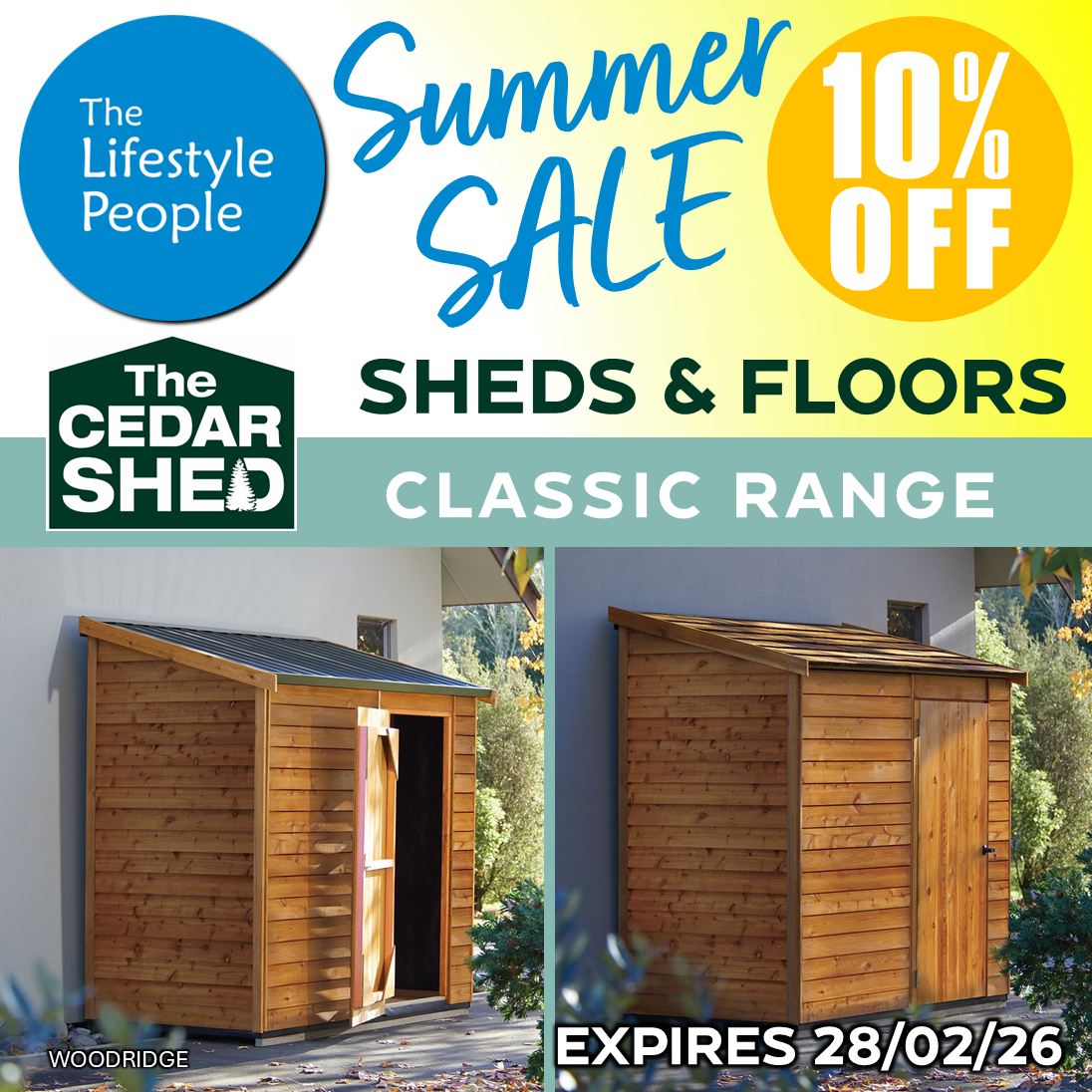 Woodridge Cedar Shed (Classic) 2.4m x 1.2m