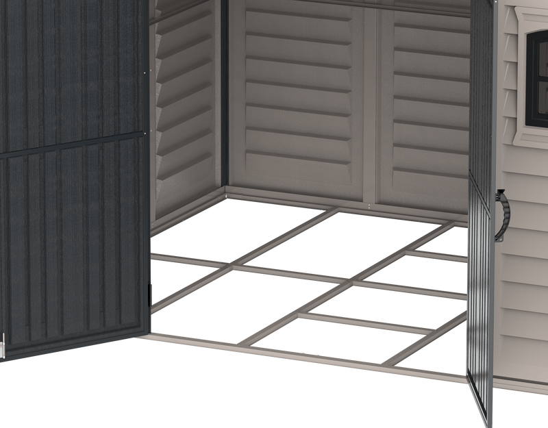 Duramax Woodbridge Plus Resin Shed with floor foundation 10.5 x 8 (3.4m x 2.4m) - Dark Grey