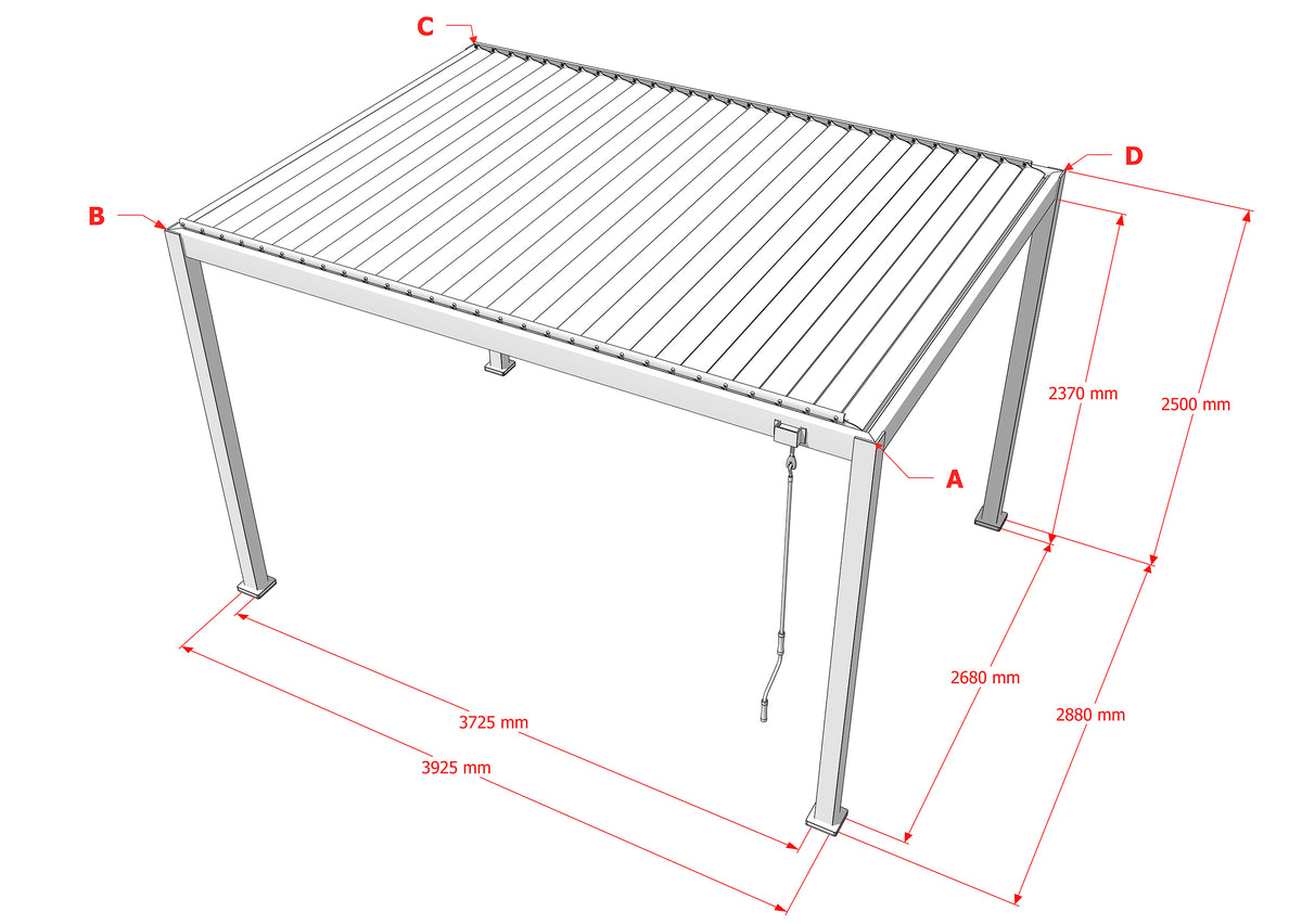 TLP Stellar Louvre Pergola - 4mx3mx2.5m - White RAL 9016