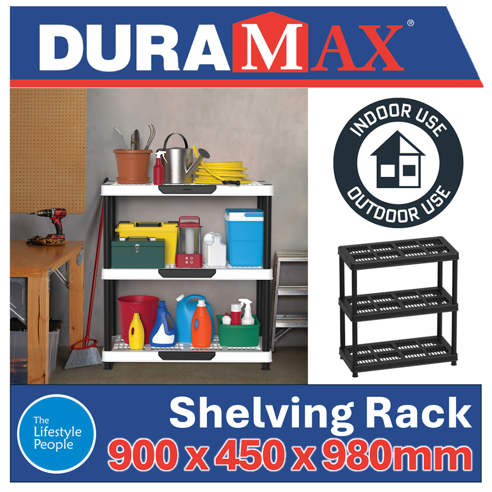 DuraMax 3 Tier Shelving Rack - 900mm x 450mm x 980mm – Kitset