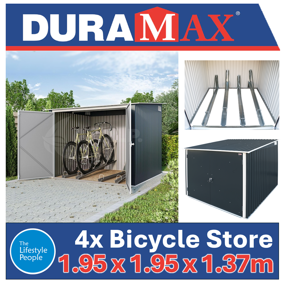 DuraMax 4x Bicycle Store - 1.95m x 1.95m x 1.37m Kitset