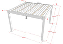 TLP Elite 4mx4mx2.7m Louvre Pergola LED - Free Standing Electric Motor