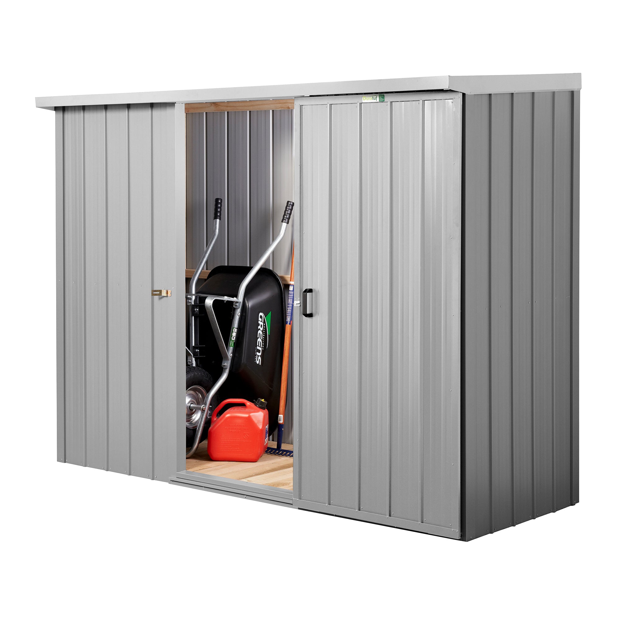 Duratuf Kiwi Shed KS2 - 2.5m x 0.9m (Zinc)