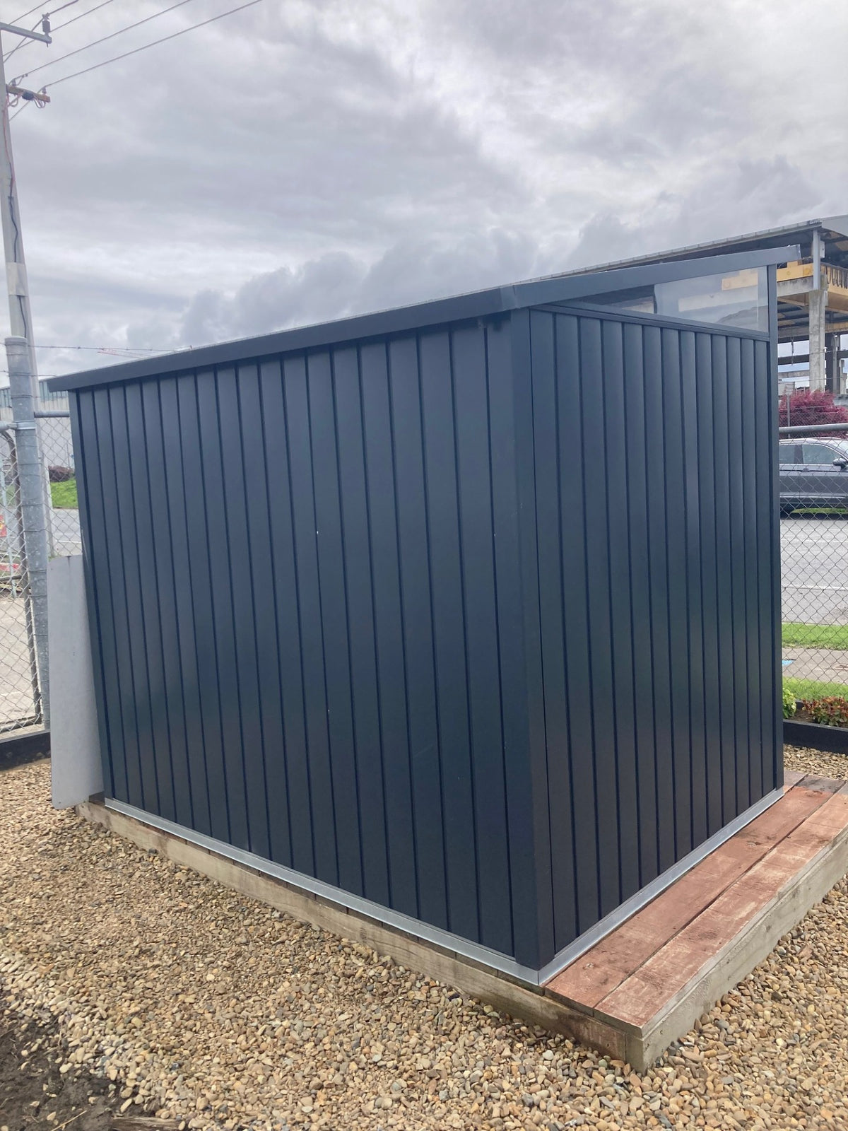 DuraMax Palladium Steel Shed - 2.4m x 1.8m DISPLAY SHED