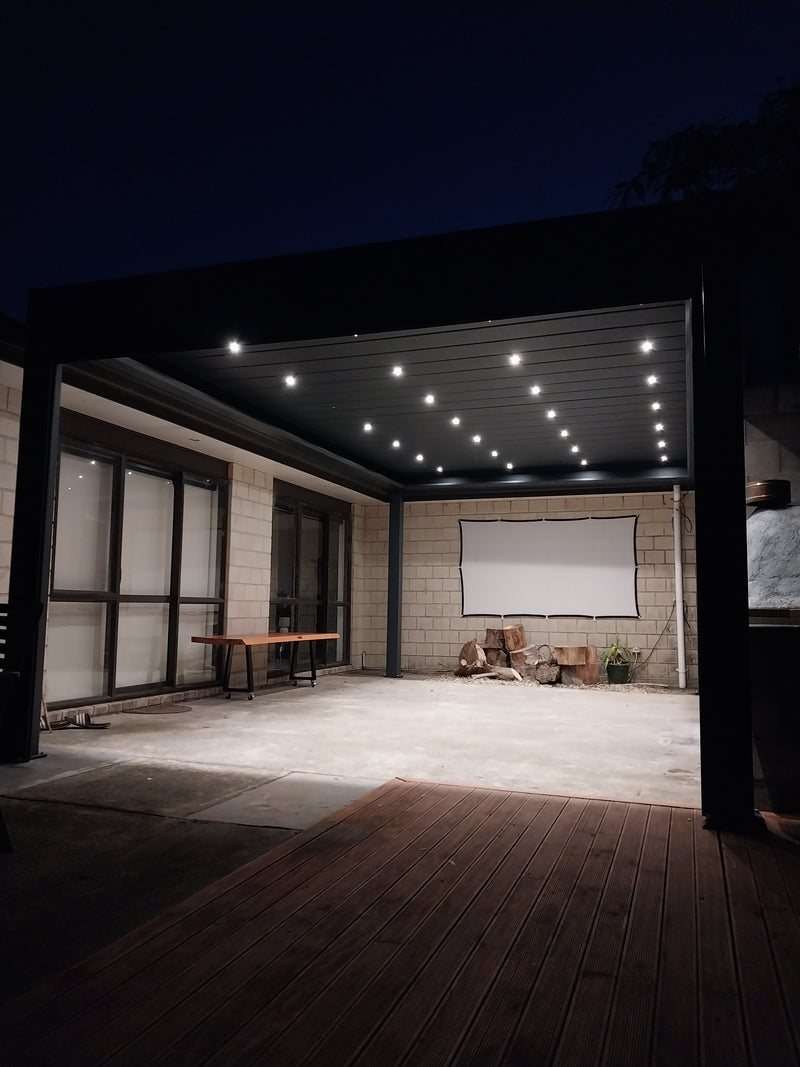TLP Elite Plus Free Standing Motorised LED Louvre Pergola - 7m x 6m (4 Posts)