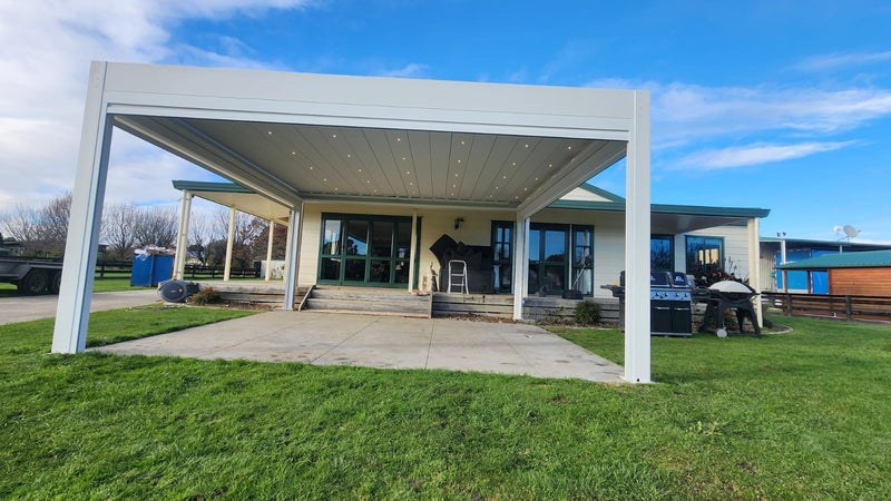 TLP Elite Plus Free Standing Motorised LED Louvre Pergola - 7m x 6m (4 Posts)