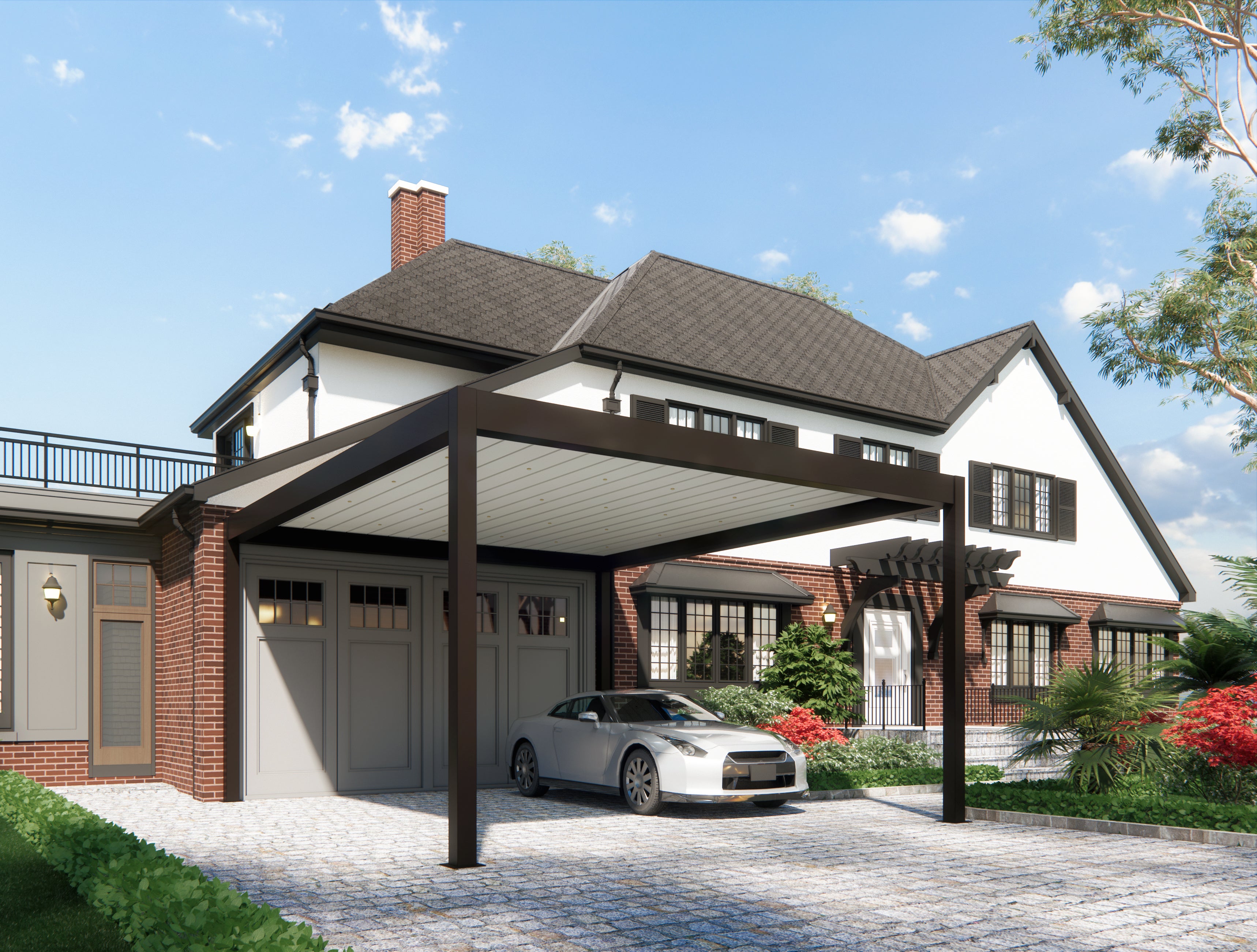 TLP Elite Plus Free Standing Motorised LED Louvre Pergola - 5m x 4m (4 Posts)