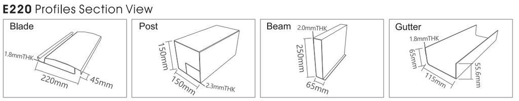 TLP Elite 6mx3mx2.7m Louvre Pergola LED - Free Standing Electric Motor