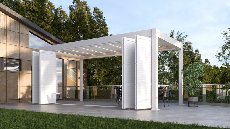 TLP Elite 6mx3mx2.7m Louvre Pergola LED - Free Standing Electric Motor