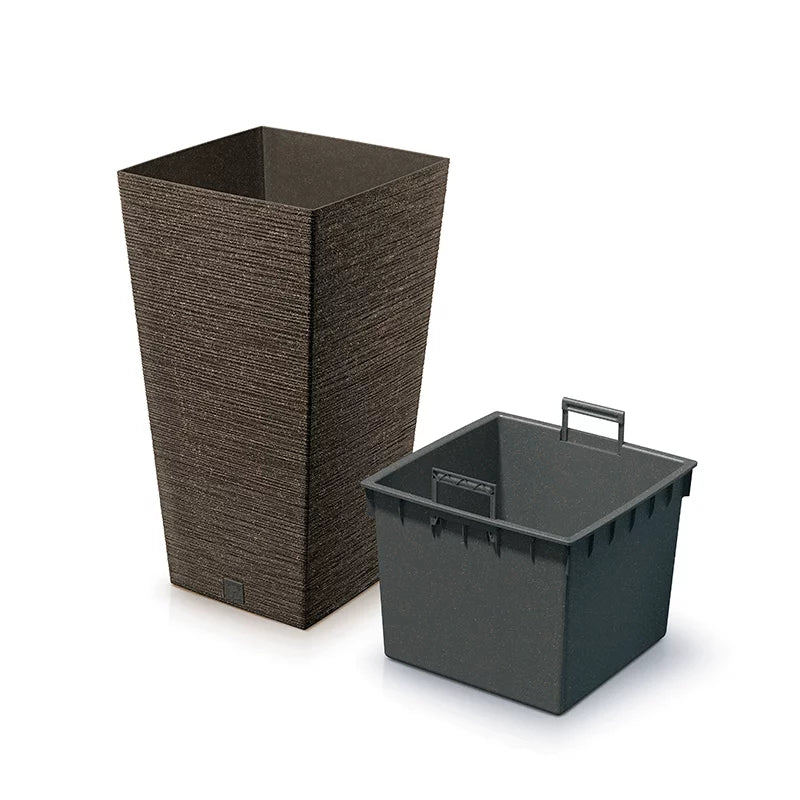 Prosperplast Furu Square ECO Wood Flowerpot - 265mm (w) x 265mm (l) x 500mm (h)