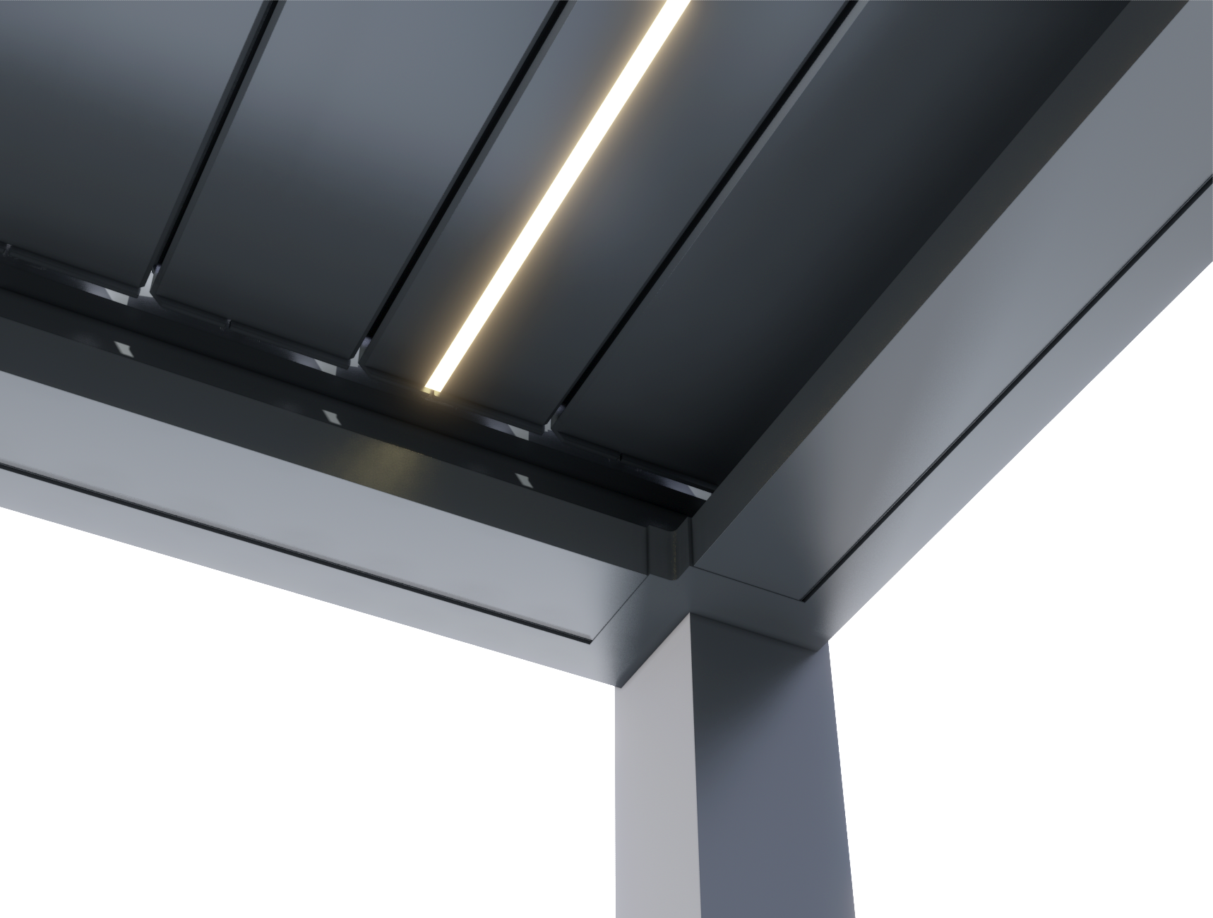 TLP Elite 4mx4mx2.7m Louvre Pergola LED - Free Standing Electric Motor