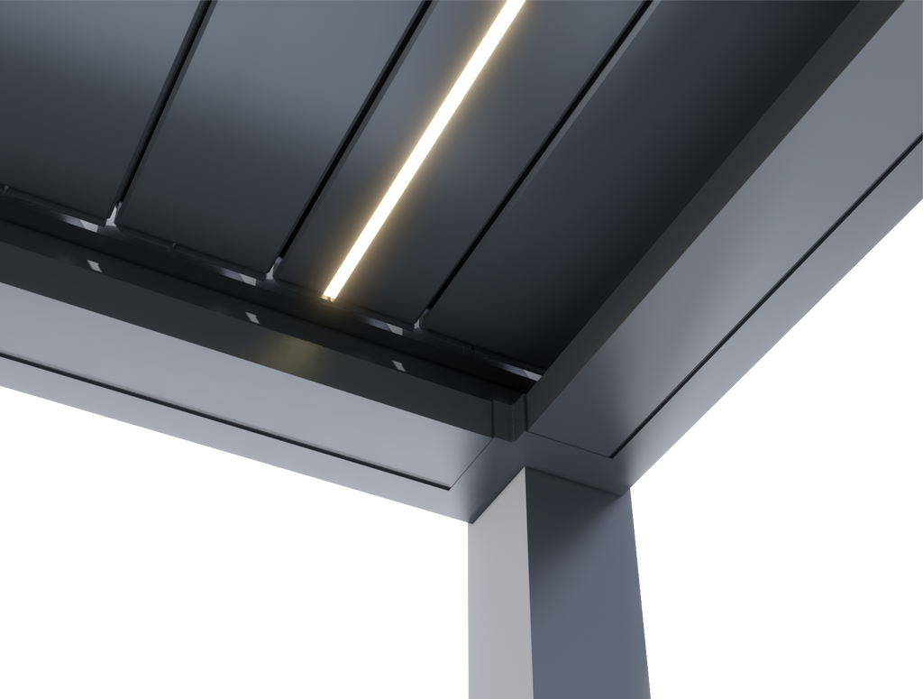 TLP Elite 5mx4mx2.7m Louvre Pergola LED - Free Standing Electric Motor