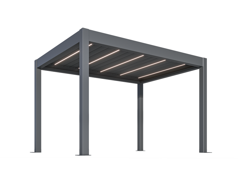 TLP Elite 6m x 4mx 2.7m Louvre Pergola LED - Free Standing Electric Motor