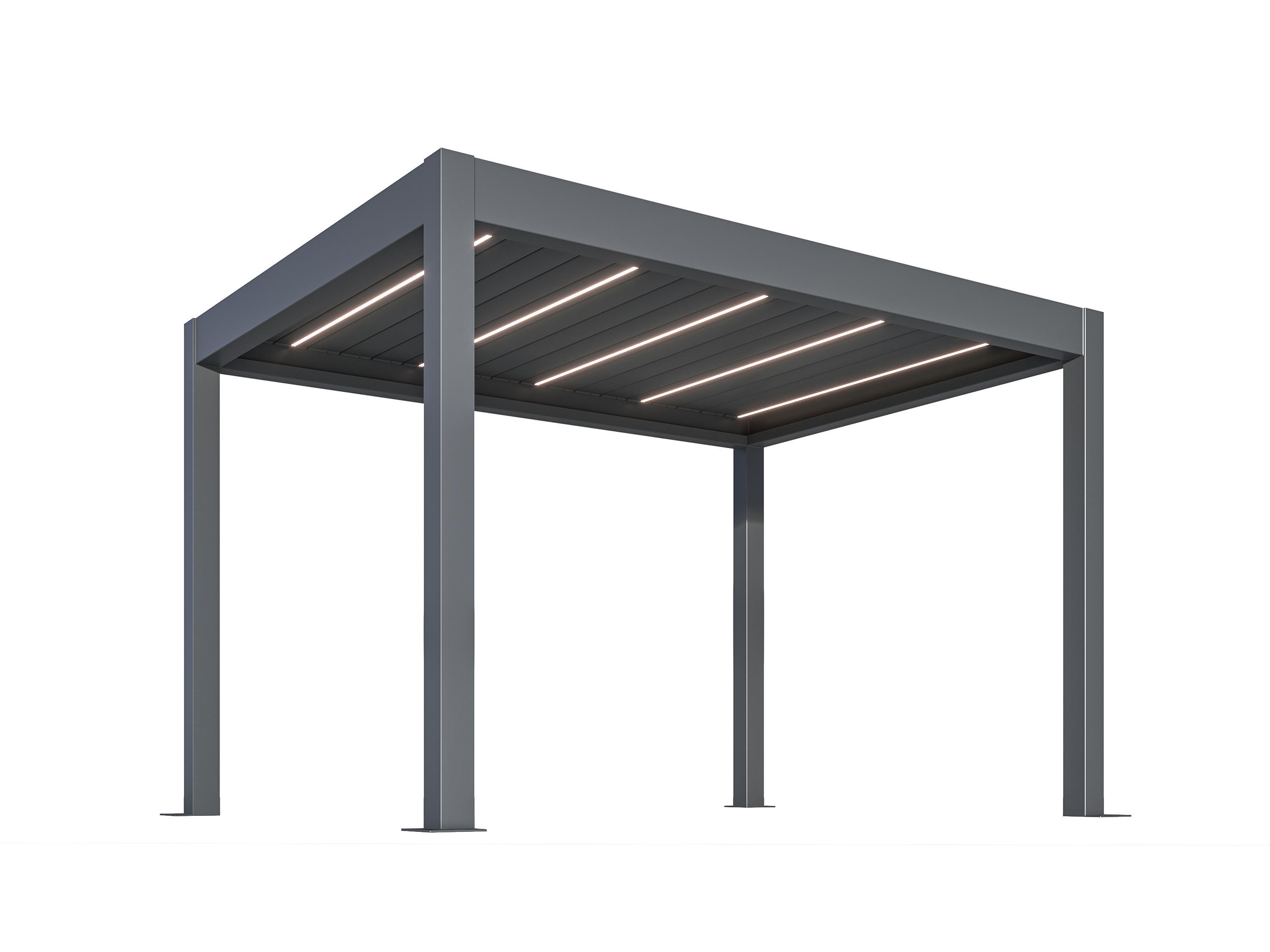 TLP Elite 6mx3mx2.7m Louvre Pergola LED - Free Standing Electric Motor