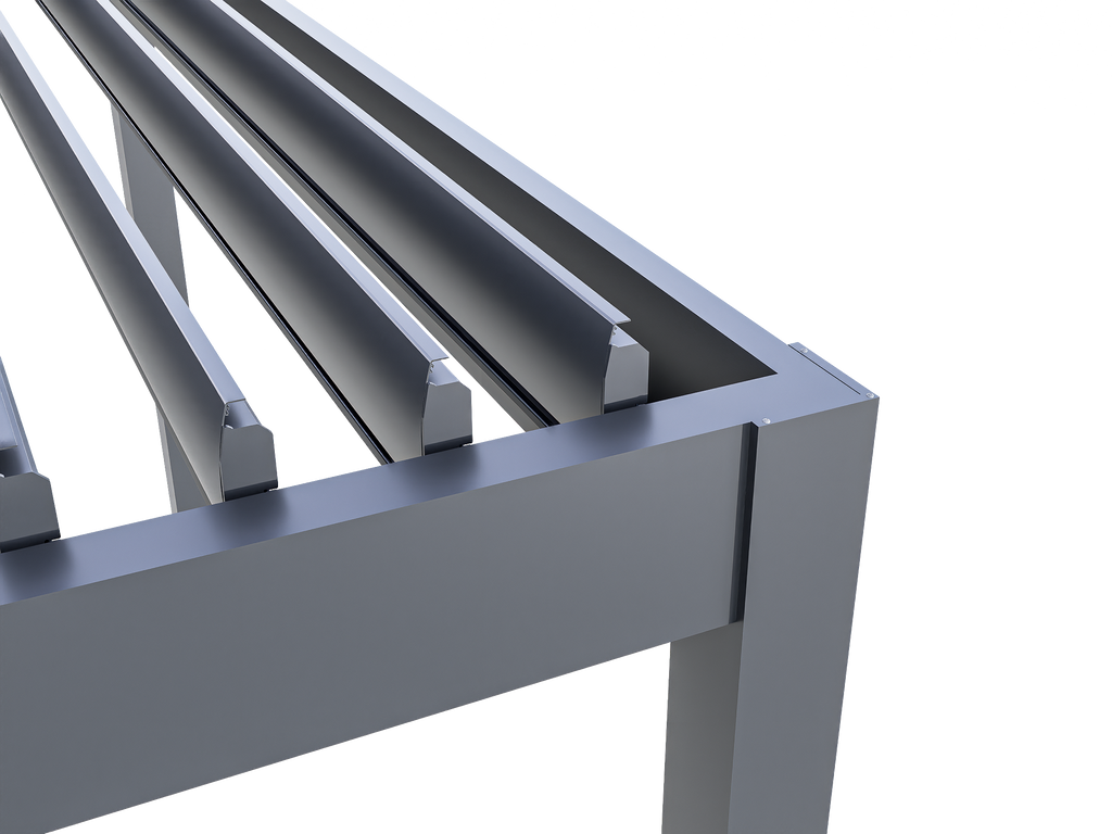 TLP Elite 4mx4mx2.7m Louvre Pergola LED - Free Standing Electric Motor