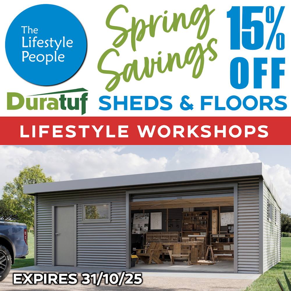 Duratuf Lifestyle OTAGO Workshop STANDARD - 6.0m x 3.6m (Colour Finish)