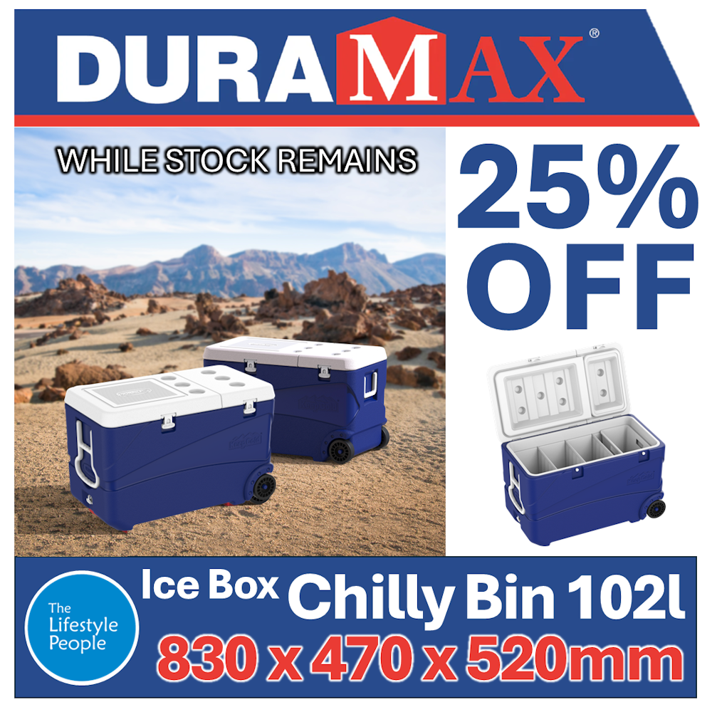 DuraMax Deluxe Ice Box & Chilly Bin 102L - 830 x 470 x 520mm