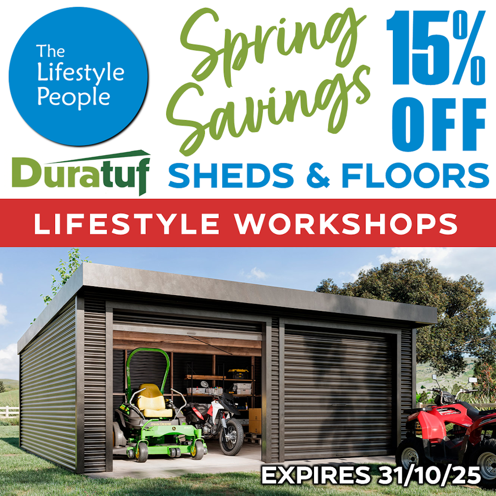 Duratuf Lifestyle OTAGO Workshop DOUBLE ROLLER - 6.0m x 3.6m (Colour Finish)
