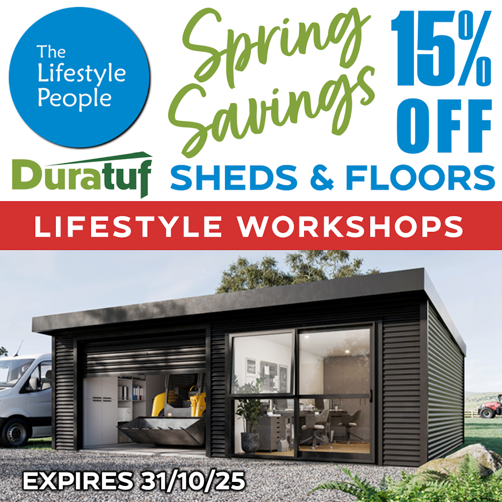 Duratuf Lifestyle OTAGO Workshop ROLLER+R/SLIDER - 6.0m x 3.6m (Colour Finish)