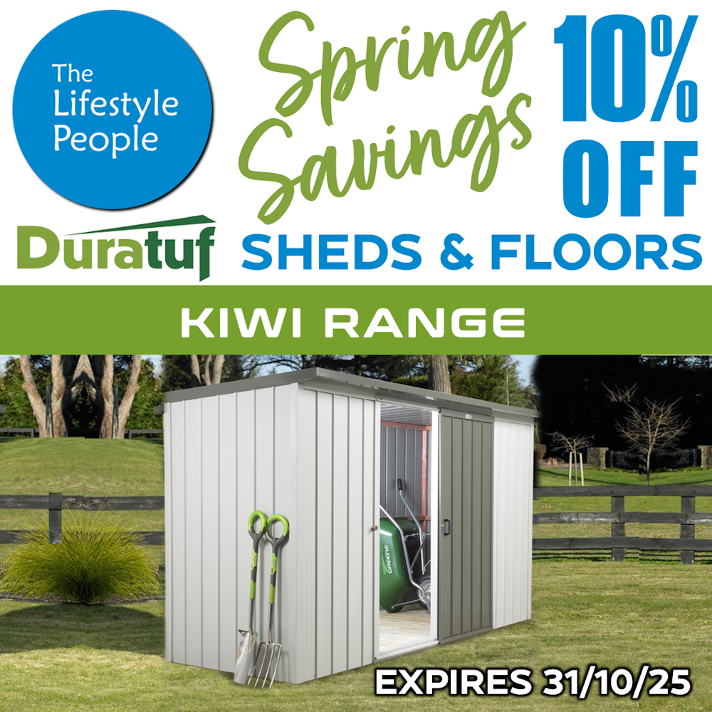 Duratuf Kiwi Shed KL2 - 2.5m x 1.2m (Colour Finish)