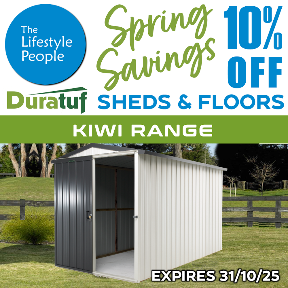 Duratuf Kiwi Shed KE1734-SS - 1.7m x 3.4m (Colour Finish)