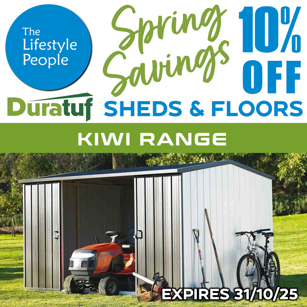 Duratuf Kiwi Shed MK3 - 3.4m x 1.7m (Colour Finish)
