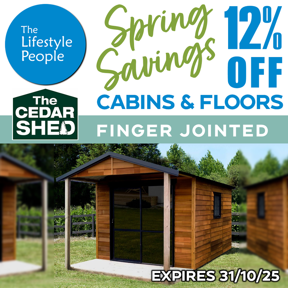 Dover Cedar Cabin (Finger Jointed) w. Floor - 2.8m x 3.6m