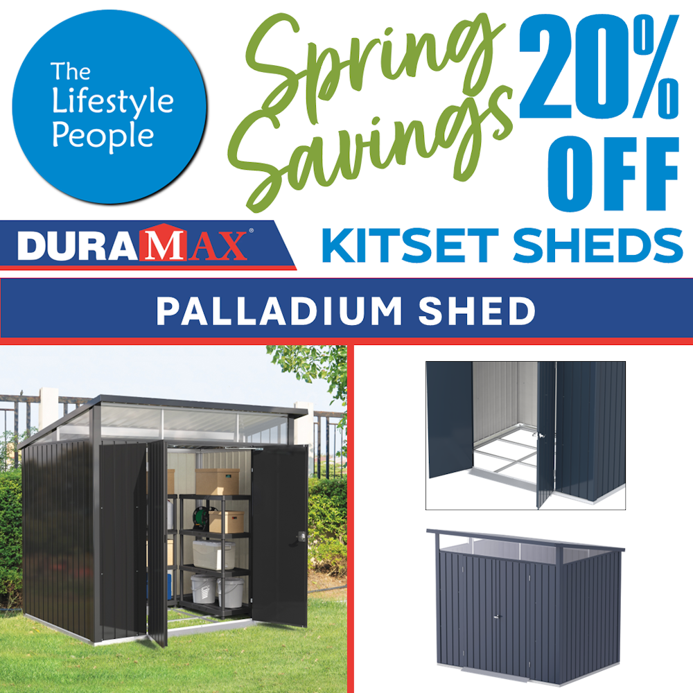 DuraMax Palladium Steel Shed - 2.45m x 1.8m x 1.88m Kitset