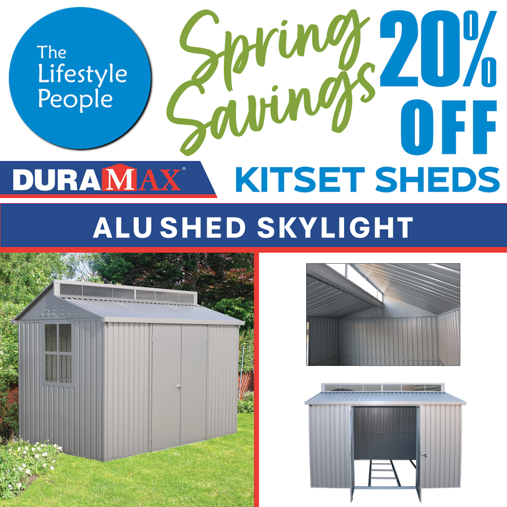 DuraMax AluShed Skylight Shed - 3.1m x 2.3m x 2.3m Kitset
