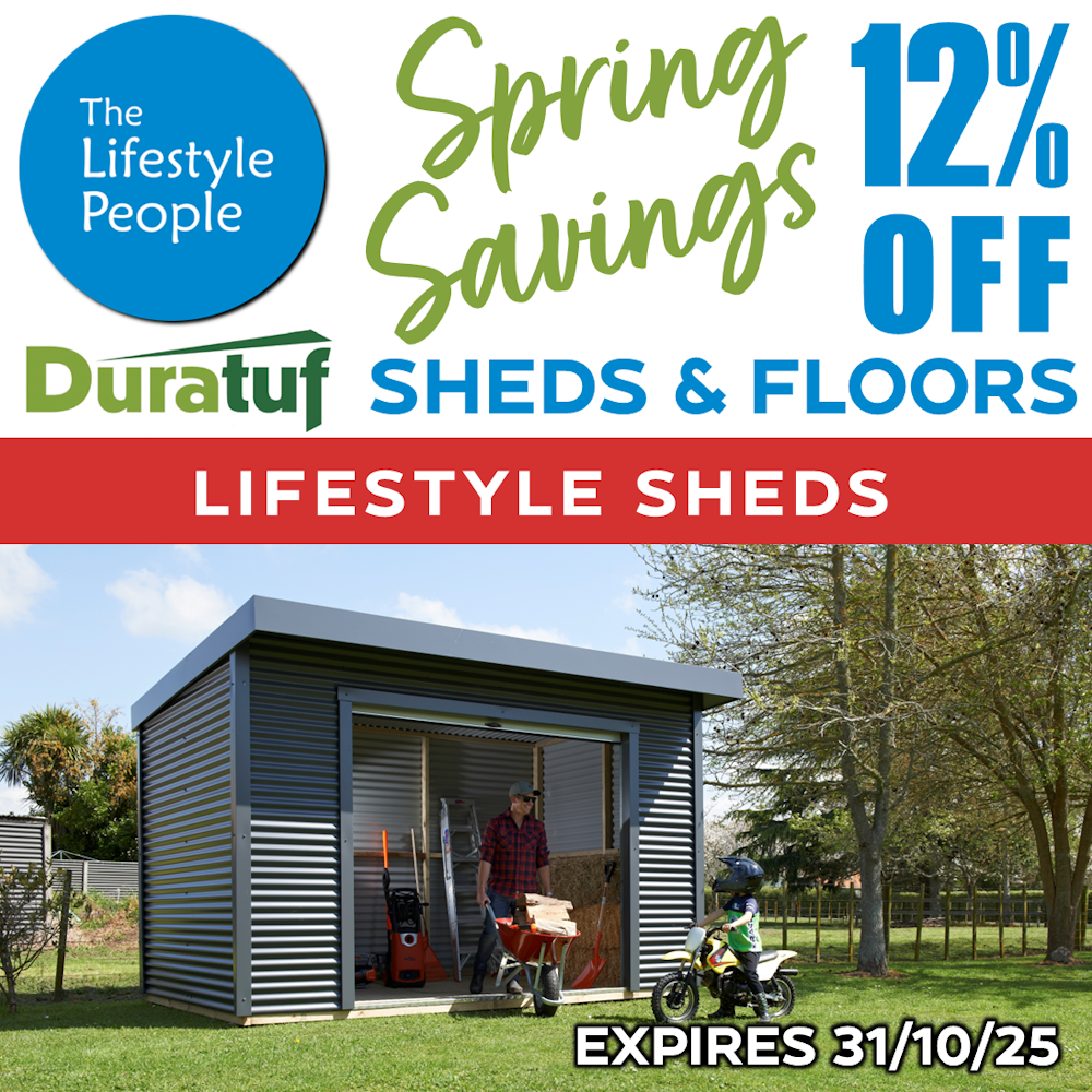 Duratuf Lifestyle KAIPARA Shed - 4.0 m x 2.5 m (Coloured finish)