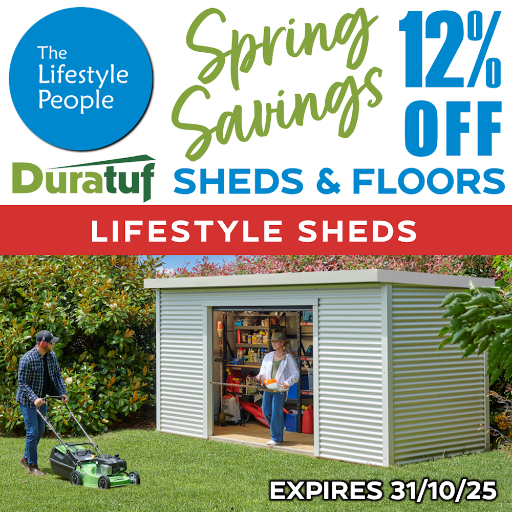 Duratuf Lifestyle TAMAHERE Shed - 4.0m x 2.0m (Colour finish)