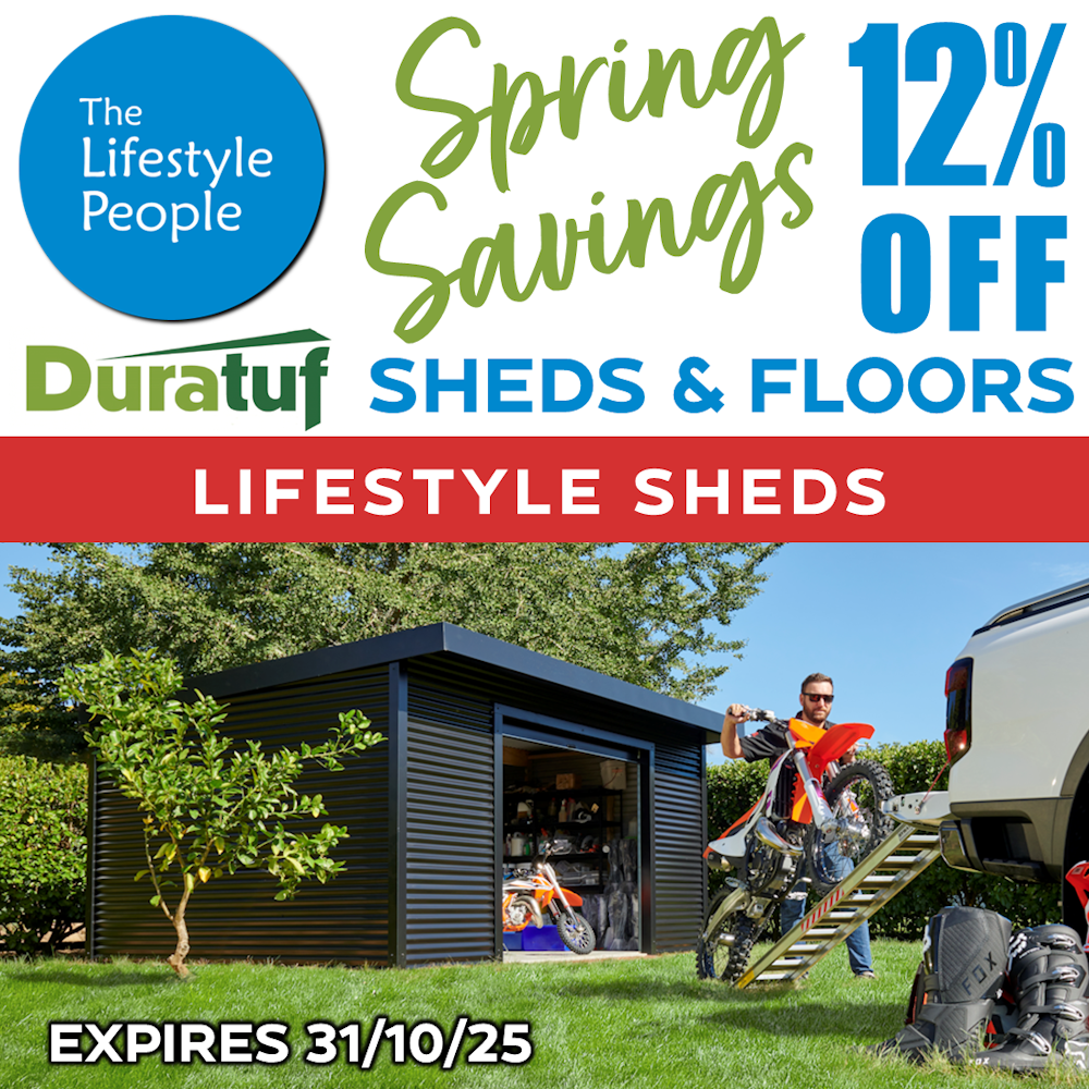 Duratuf Lifestyle WHITFORD Shed 4.8m x 3.6m (Colour Finish)