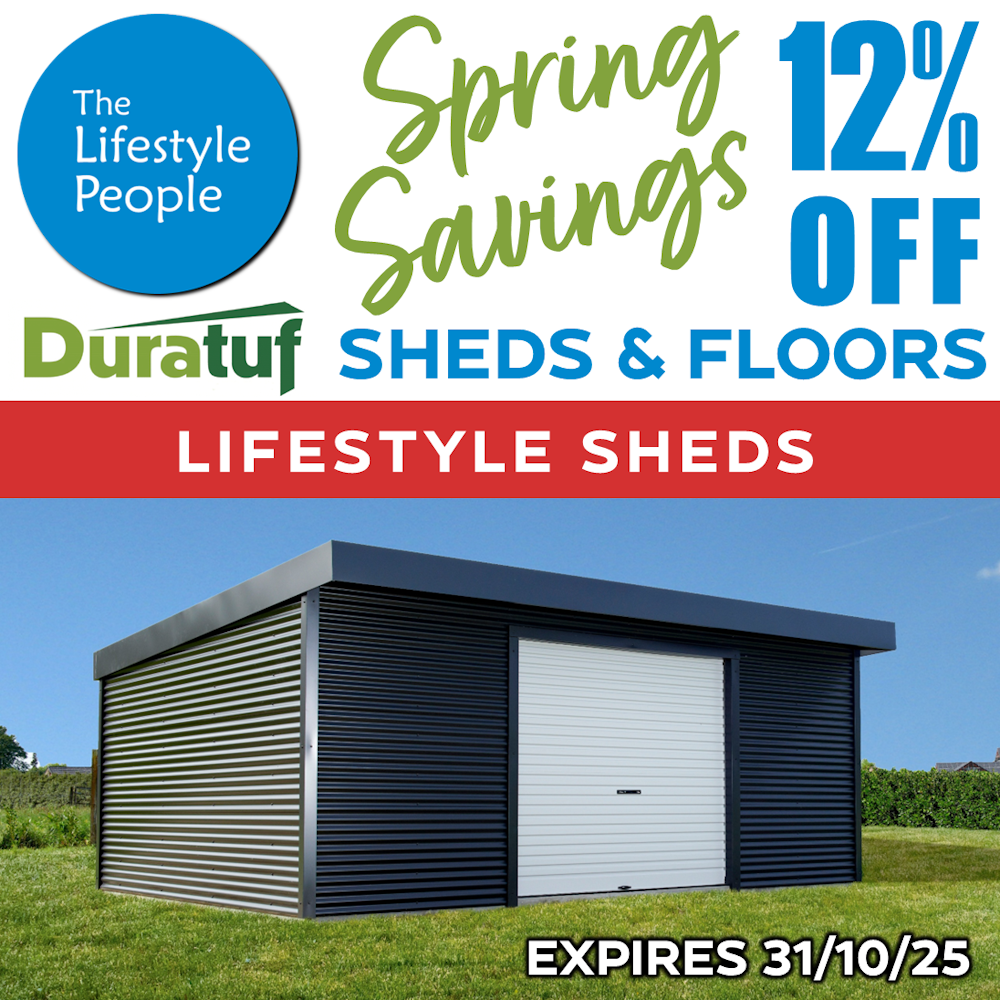 Duratuf Lifestyle CROMWELL Shed - 7.2m x 6.0m (Colour Finish)