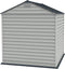Duramax StoreMax Plus Vinyl Resin Shed - Adobe / Dark Grey - 2.16m (L) x 2.16m (W) x 2.31m (H) - Available from mid April 2025 - PRE ORDER NOW !