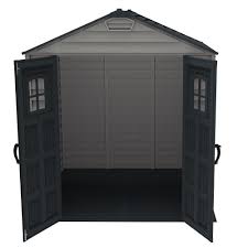 Duramax StoreMax Plus Vinyl Resin Shed - Adobe / Dark Grey - 2.16m (L) x 2.16m (W) x 2.31m (H) - Available from mid April 2025 - PRE ORDER NOW !
