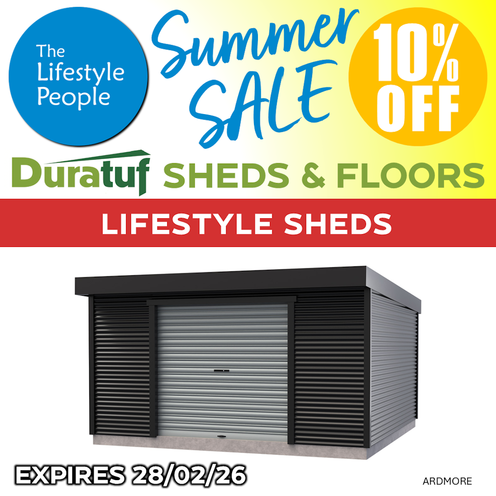 Duratuf Lifestyle ARDMORE Shed 4.8m x 4.8m (Colour Finish)