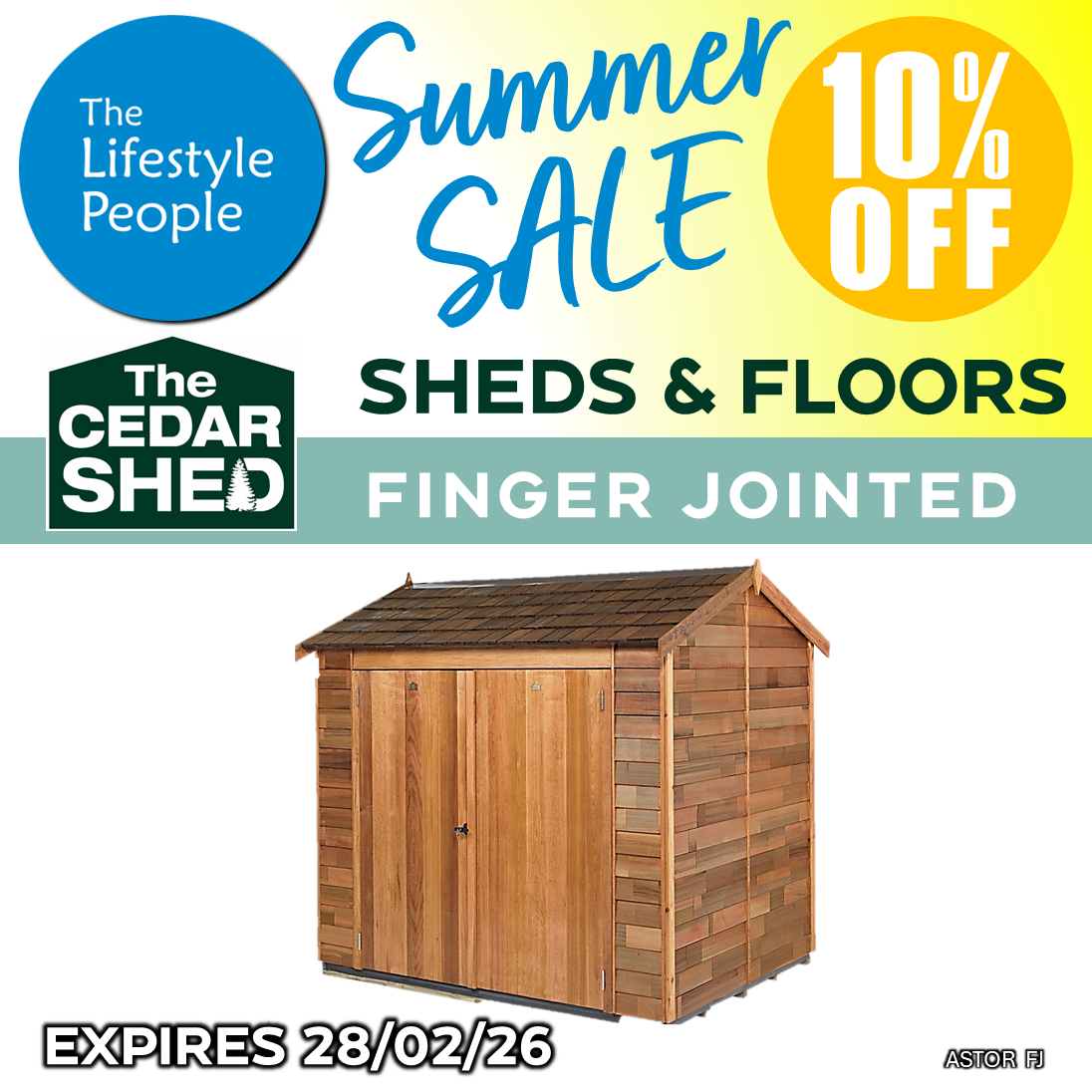 Astor Cedar Shed (Finger Jointed) 2.4m x 1.9m