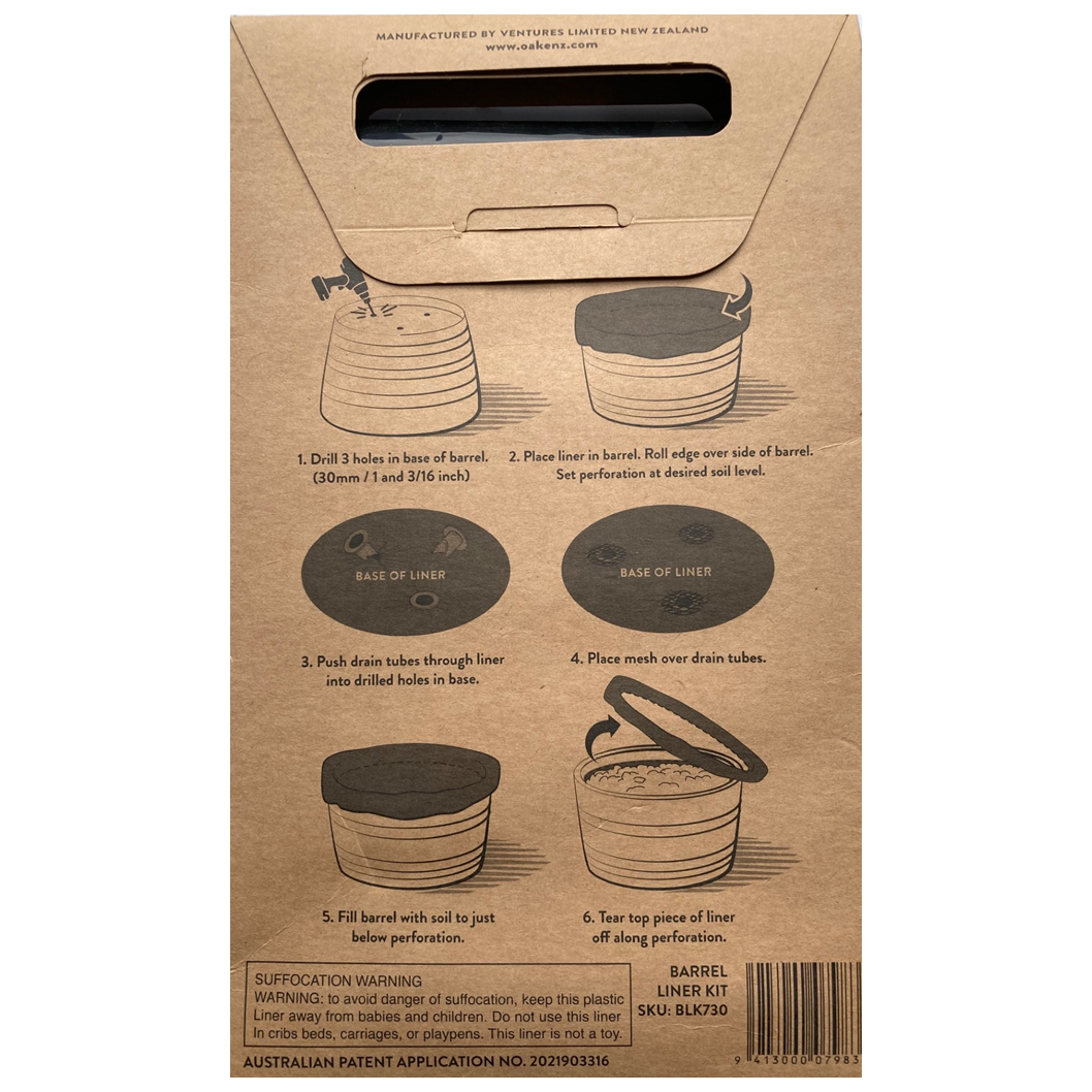 1/2 Wine Barrel LINER KIT