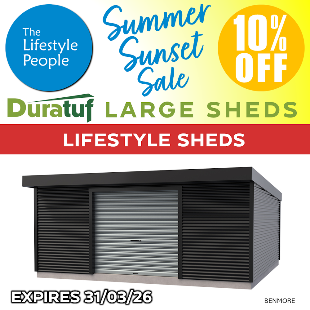 Duratuf Lifestyle BENMORE Shed - 6.0m x 6.0m (Colour Finish)