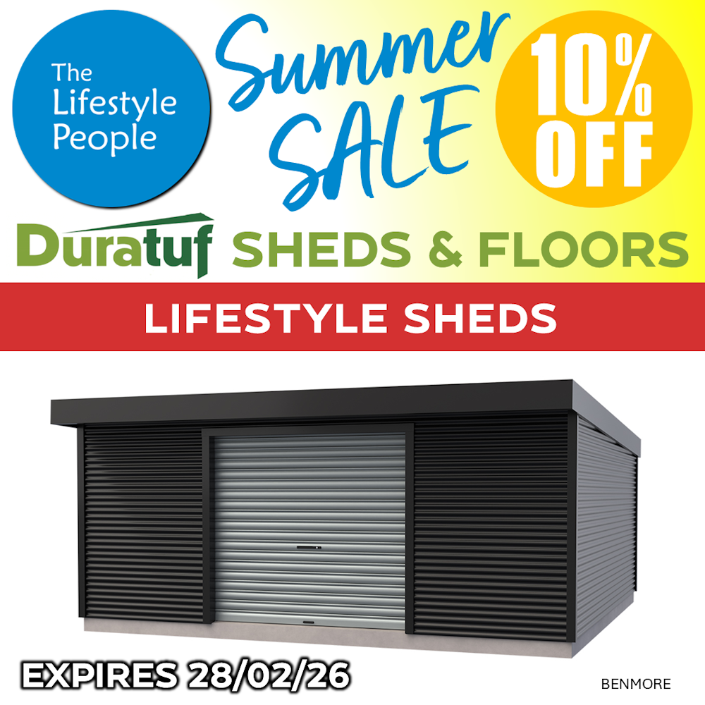 Duratuf Lifestyle BENMORE Shed - 6.0m x 6.0m (Colour Finish)