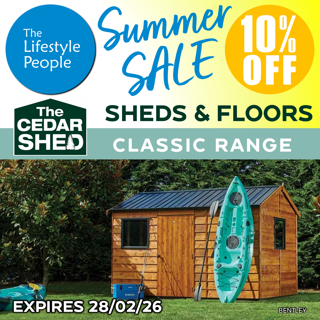 Bentley Cedar Shed (Classic) 3.6m x 2.5m