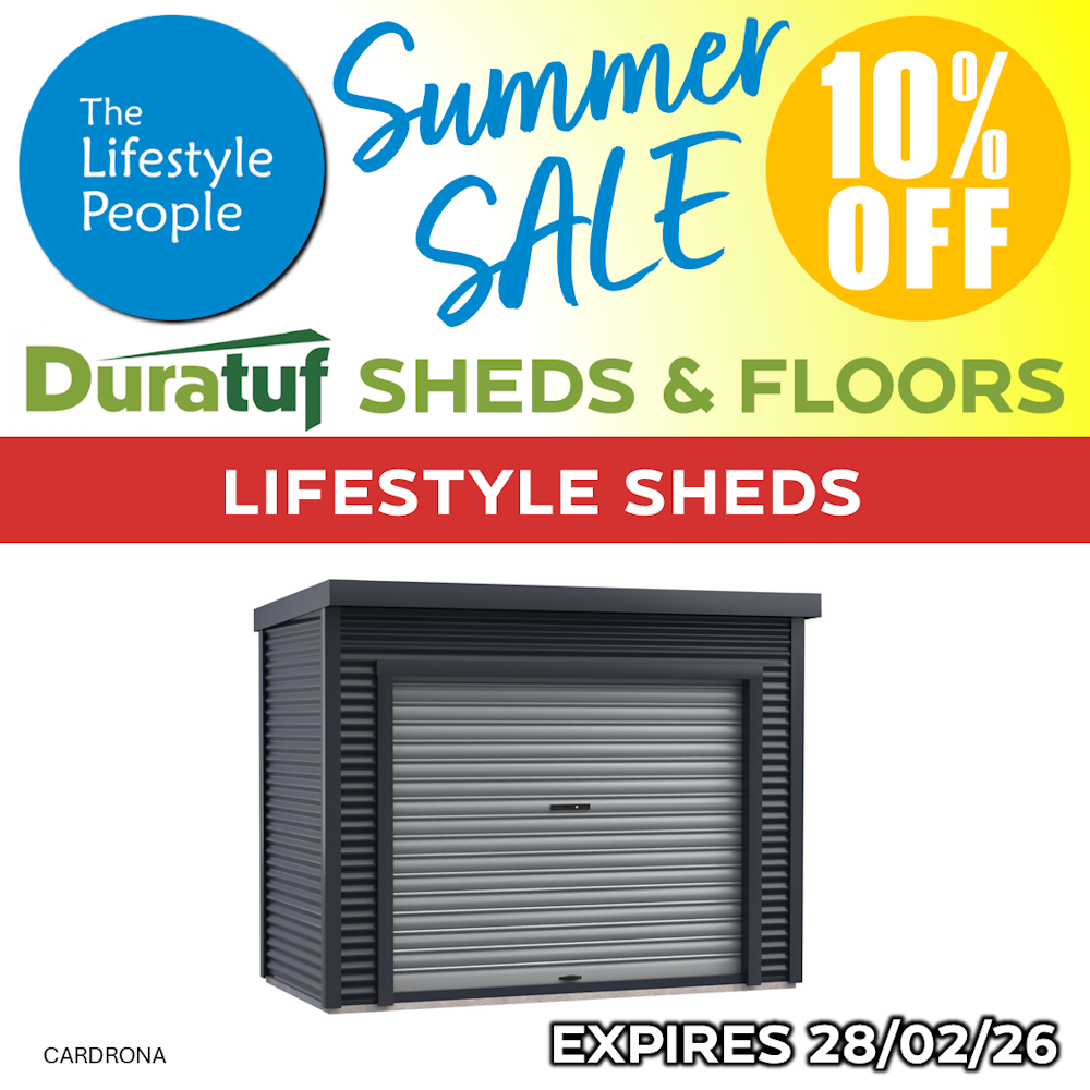 Duratuf Lifestyle CARDRONA Shed - 3.1m x 1.5m (Colour option)