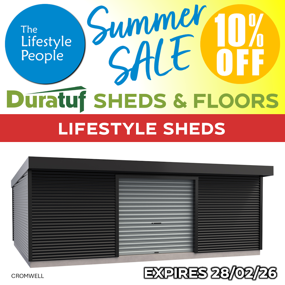 Duratuf Lifestyle CROMWELL Shed - 7.2m x 6.0m (Colour Finish)