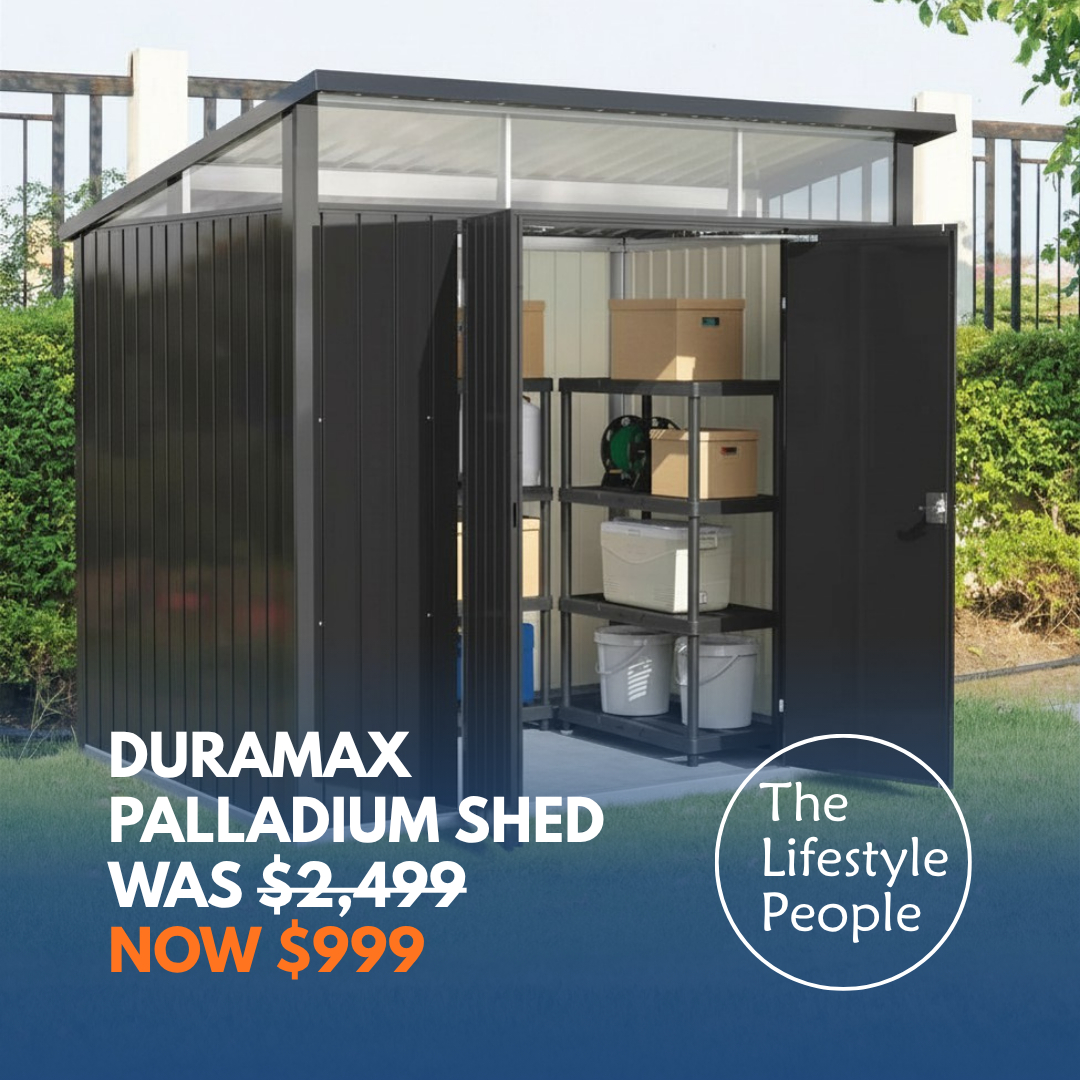 DuraMax Palladium Steel Shed - 2.4m x 1.8m DISPLAY SHED