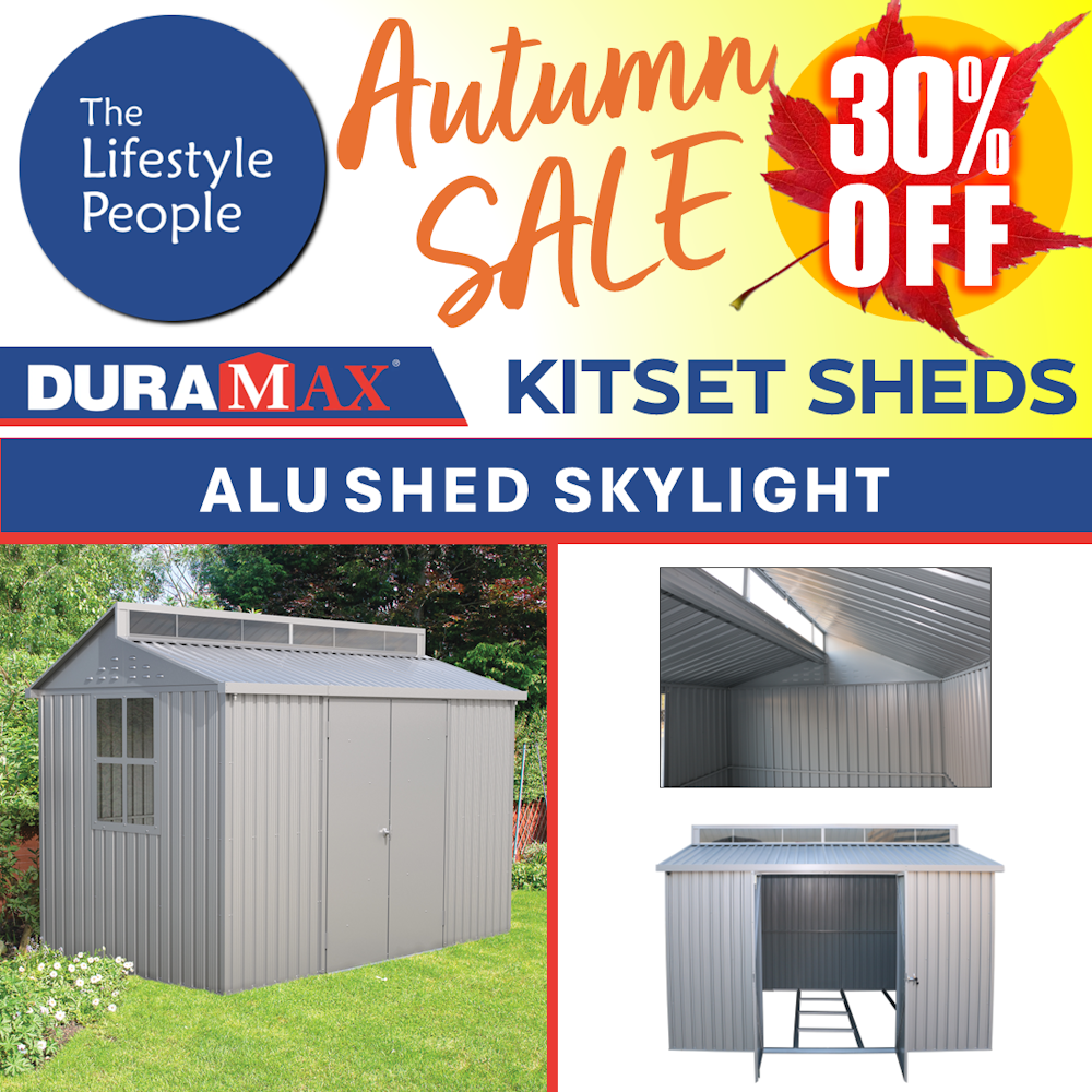 DuraMax AluShed Skylight Shed - 3.1m x 2.3m x 2.3m Kitset