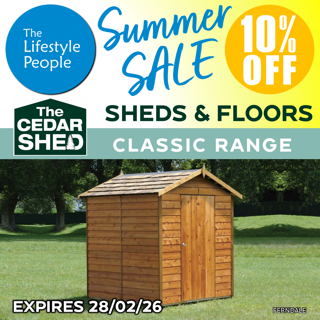 Ferndale Cedar Shed (Classic) 1.8m x 1.9m